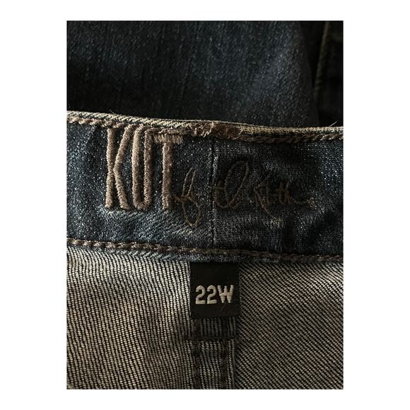 Kut from the Kloth jeans Katy boyfriend denim distressed blue size 22W - Picture 4 of 6